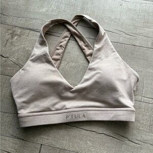 P'tula Women's Sand Bare V Sports Bra